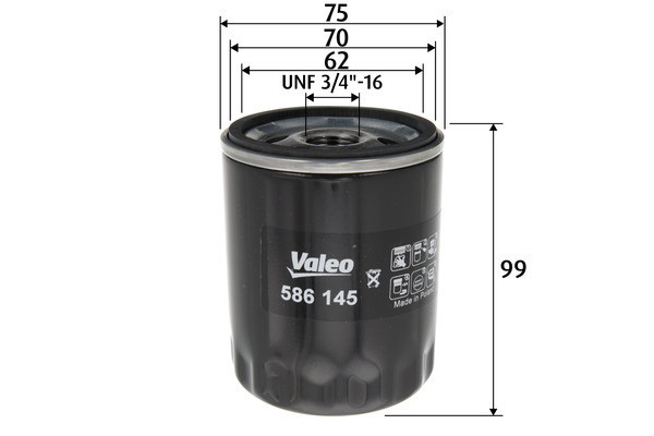 VALEO 586145 Filtre à huile pour MAZDA