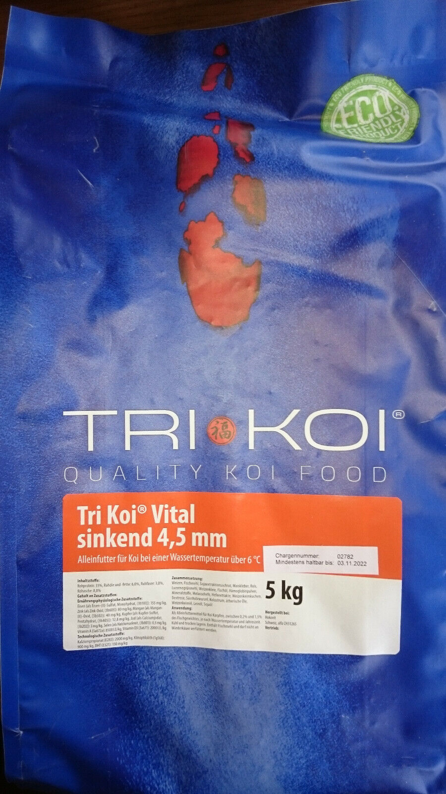 Tri Koi Vital - sinkendes Koifutter für die kalte Jahreszeit - 4,5 mm - 10 kg