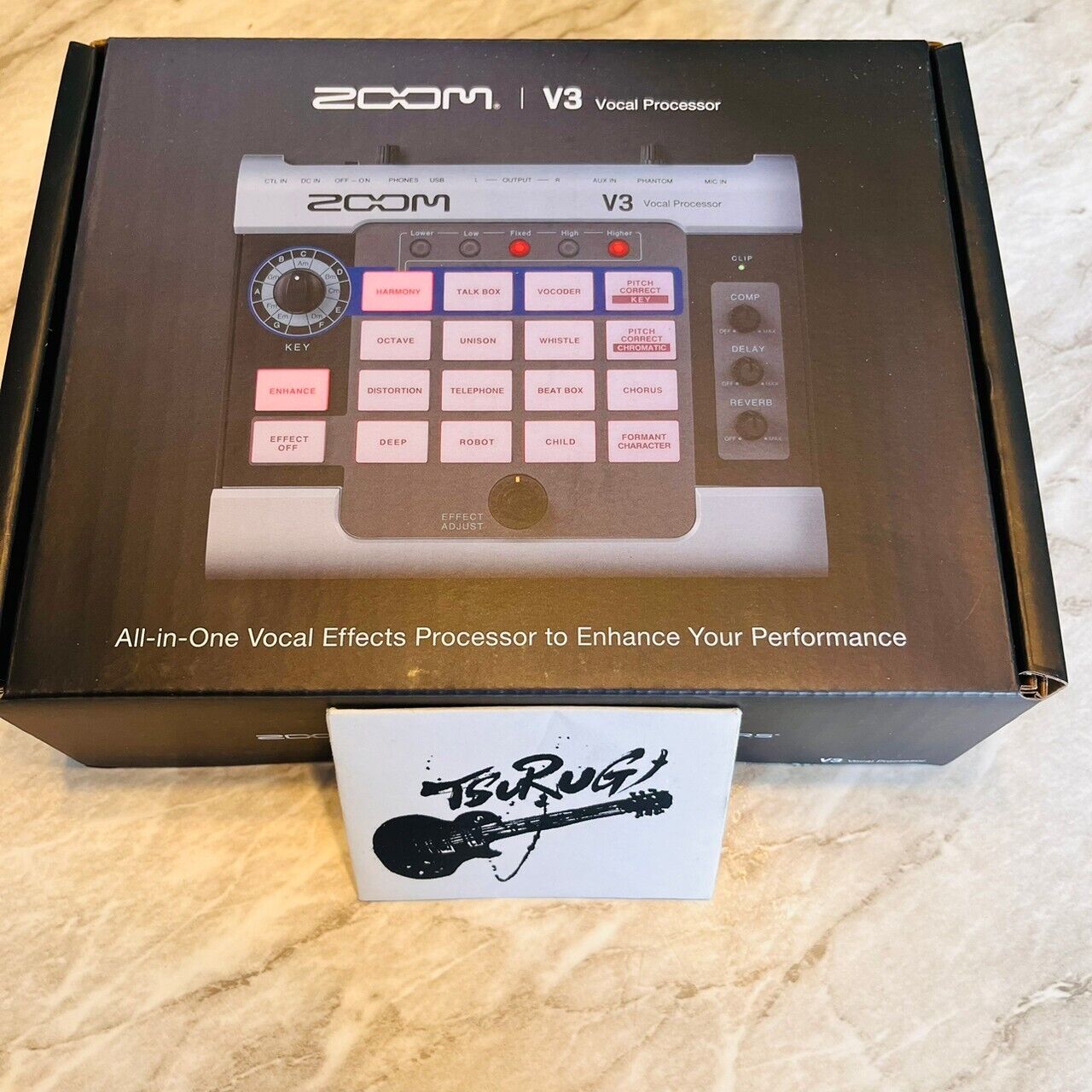 Zoom V3 Multi-Effekt Gesang Prozessor USB Interface für Live Streaming Brandneu