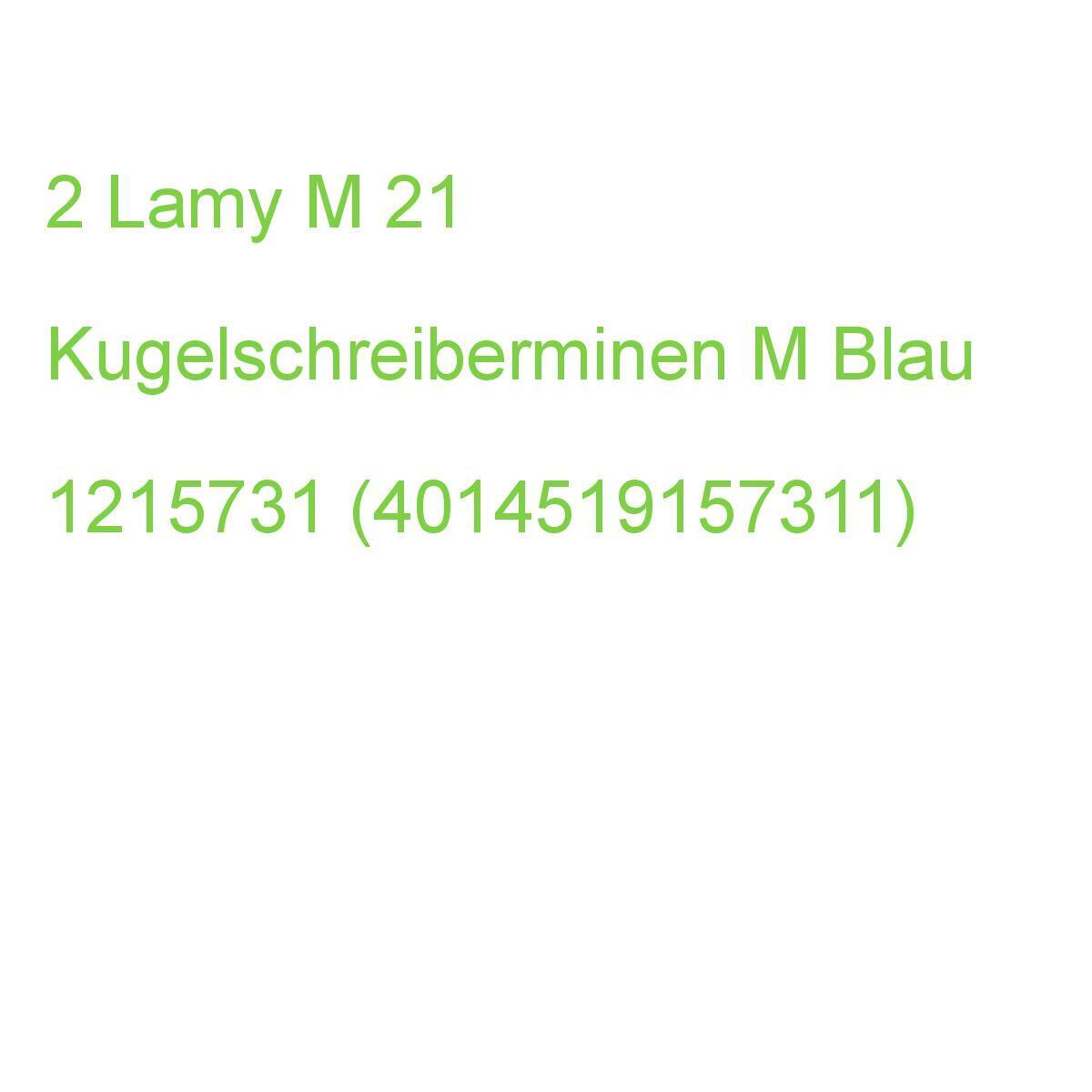 Lamy M 21 Kugelschreiberminen M Blau, 2 St. 1215731 (4014519157311)