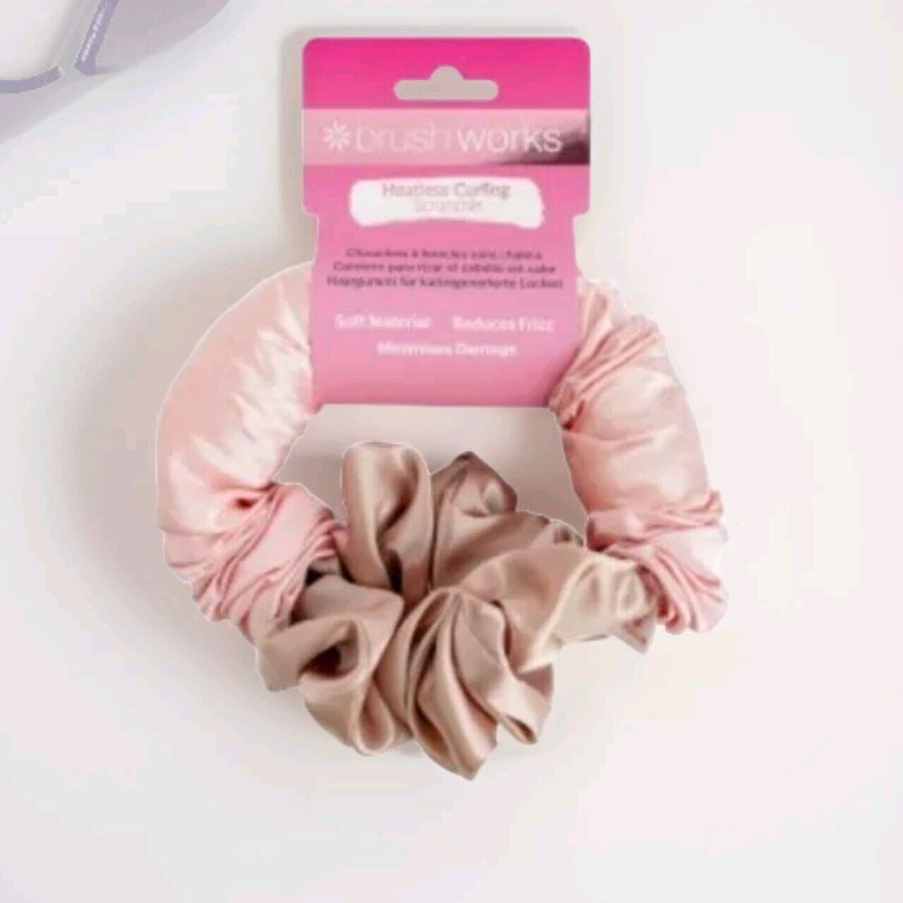 Brush works Haar-Styling-Accessoires Heatless Curling Scrunchie Rosa Neu