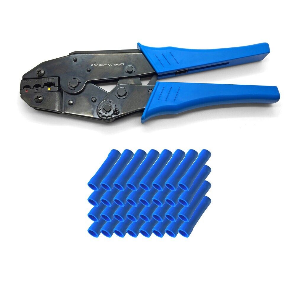 Crimpzange 100 x Stossverbinder blau 1,5 - 2,5 mm isoliert verbinder Zange Set