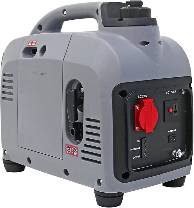 revolt Tragbarer Benzin-Inverter-Generator, 1.000 W, 230 V, 12 V, 2,6 l