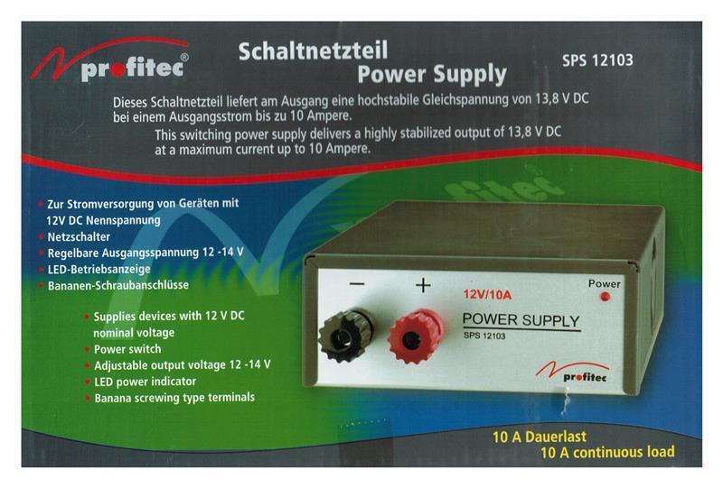 profitec - Labornetzgerät Schaltnetzteil SPS 12103 - 12 Volt 10A