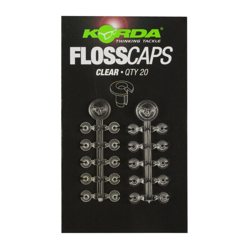 Korda Floss Caps Clear - 20 Ringe für Boiliemontagen, Boilieringe zur Fixierung