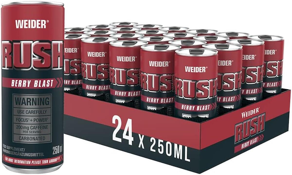 Joe Weider Rush RTD, 24 x 250 ml Dose (Pfandartikel), Rote Beeren