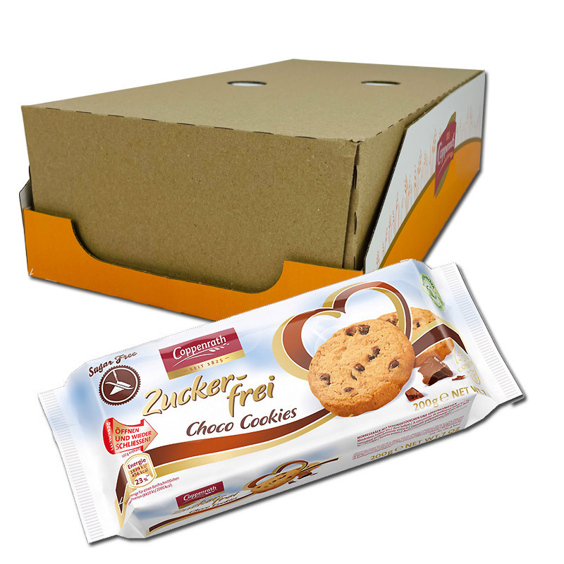 (11,39€/1kg) Coppenrath Choco Cookies zuckerfrei, Kekse, 7 Packungen je 200g