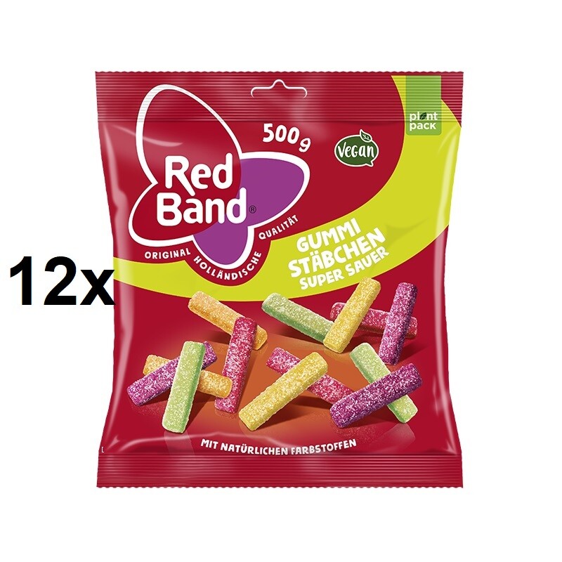 (5,16€/1kg) Red Band Gummi Stäbchen super sauer 12 Beutel je 500g
