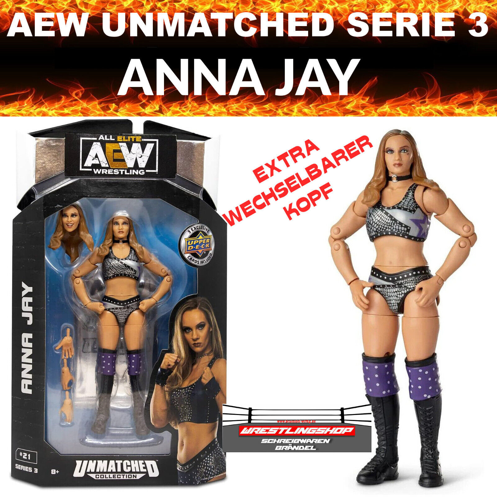 AEW UNMATCHED SERIE 3 ANNA JAY - FIGUR ALL ELITE WRESTLING ELITE JAZWARES WOMAN