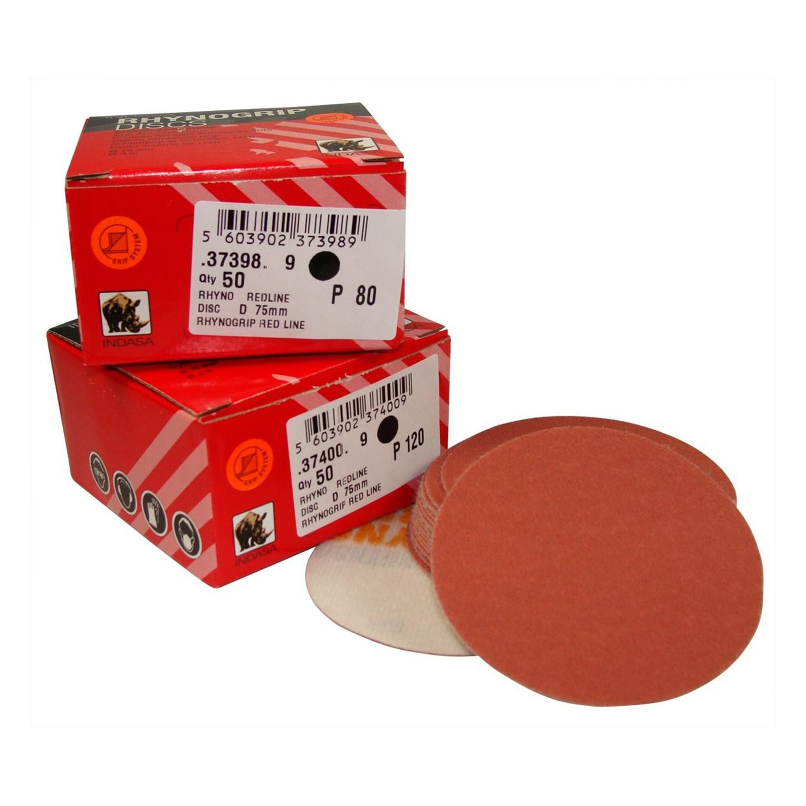 25x Schleifscheibe 75mm P240 Klett Indasa Rhynogrip RedLine Schleifpapier