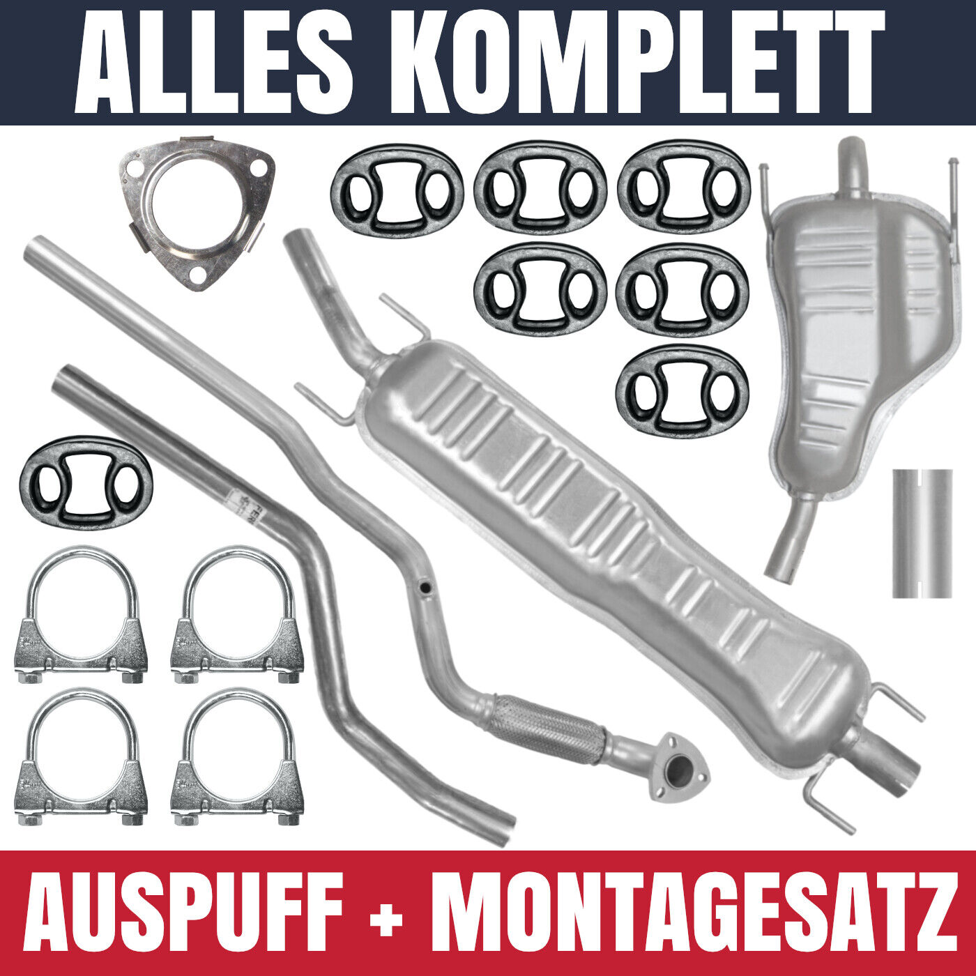Schalldämpferset Auspuffanlage Auspuff für Opel Astra 1.8 H III 3 Kombi Caravan