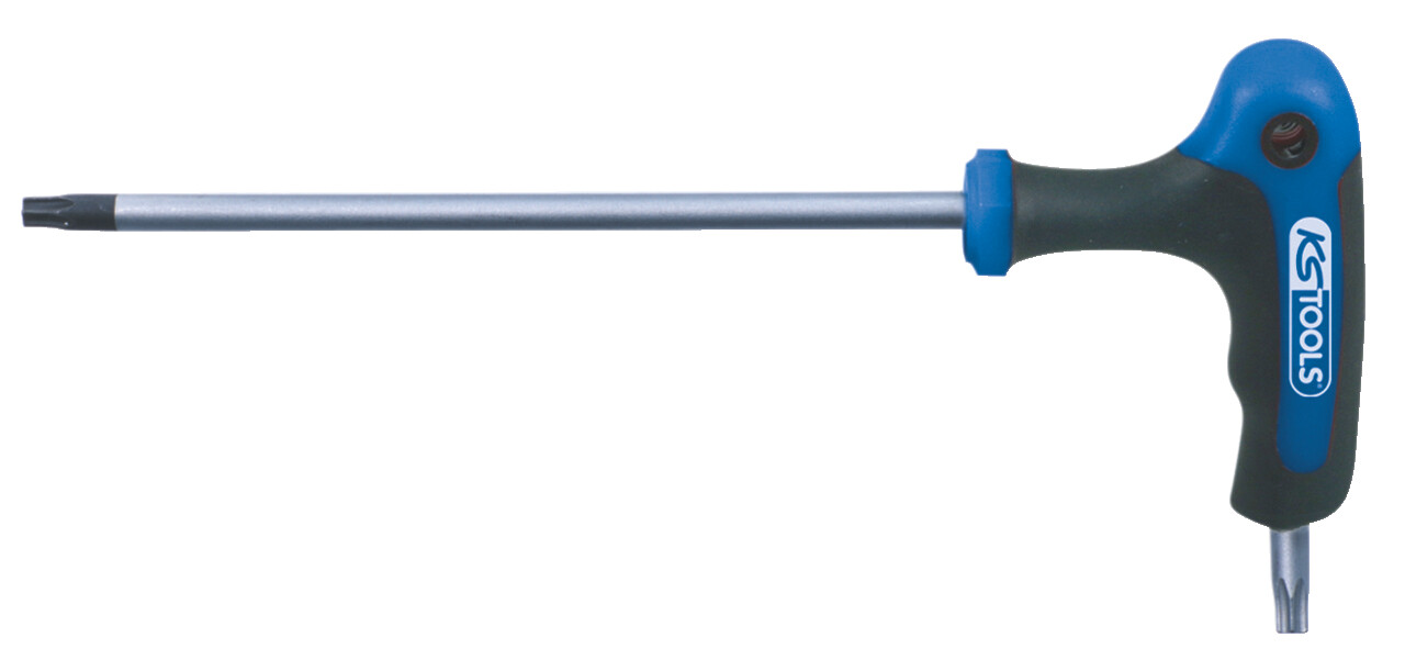 KS TOOLS ERGOTORQUEplus T-Griff-Torx-Winkelstiftschlüssel, Bohrung, TB27 (151.81