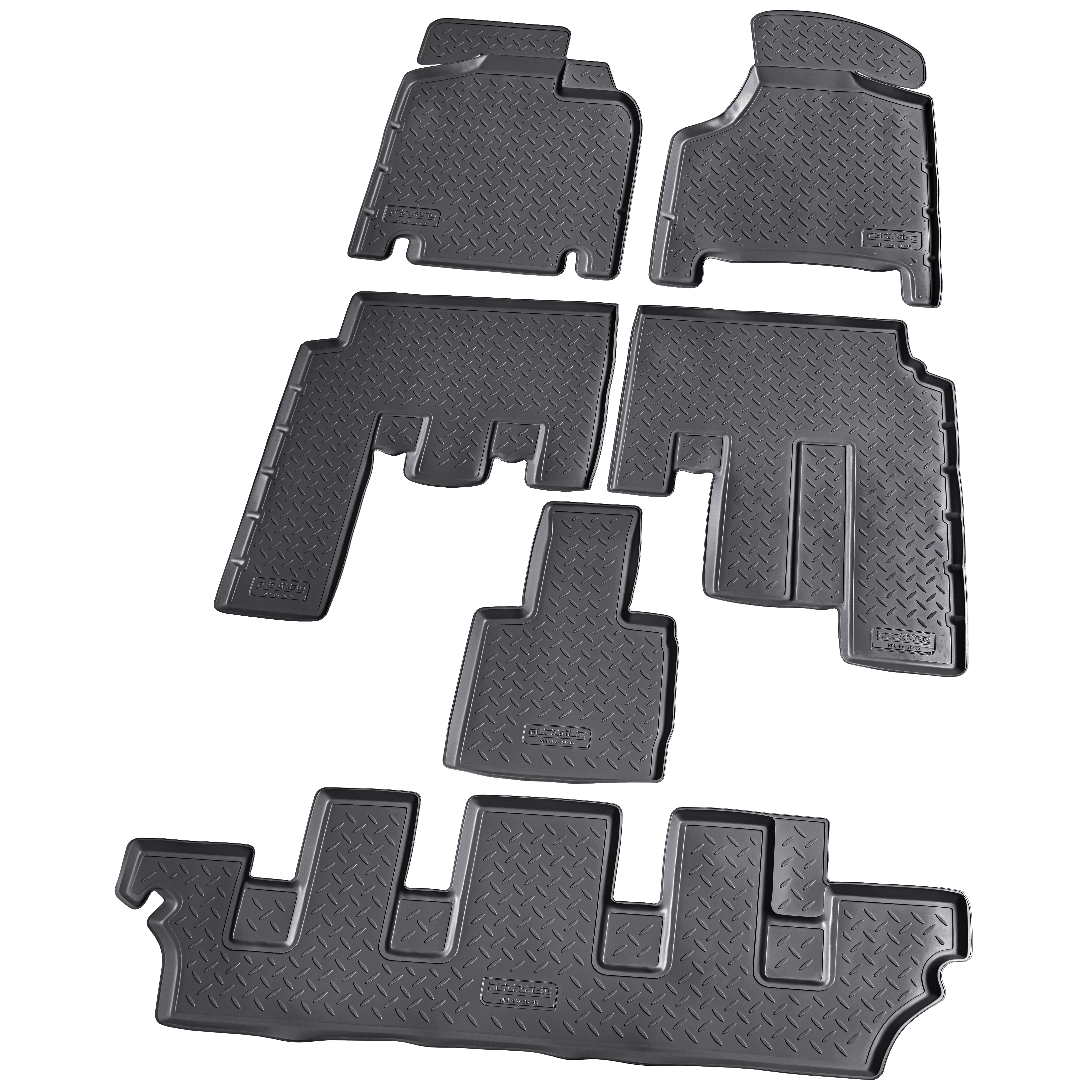 Gummi Fußmatten passend für CHRYSLER Voyager | GK GY RG | 7-Sitzer | 2000-2007