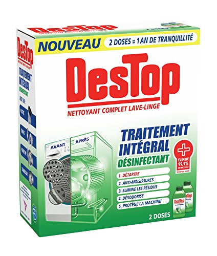 Destop Nettoyant Lave Linge Désinfectant Anti Odeur, Anti Calcaire Et Anti Moisissures - 2X250Ml