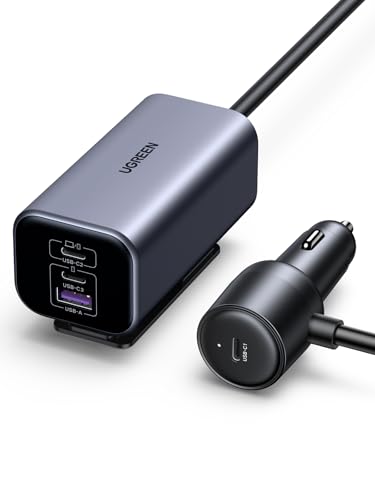 Ugreen 150W Gan Zigarettenanzünder Usb Pd3.1 Auto Ladegerät Usb C 4-Port Zigarettenanzünder Verteiler Kompatibel Mit Macbook Pro/Air, Iphone 16/16 Pro