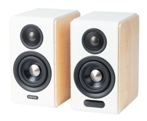 Edifier S880Db Mkii – Hochwertiger Lautsprecher, Ldac, Bt 5,3, Fernbedienung, 2-Wege, Mit Kabel & Kabellos, 88 W, Weiß & Holz, App