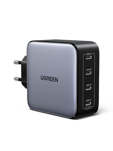 Ugreen Nexode 100W Usb C Ladegerät Mit 4X Usb-C Ports Gan Netzteil Mehrfach Pd Charger Unterstützt Pps 45W Kompatibel Mit Macbook Pro/Air, Hp Laptop, 