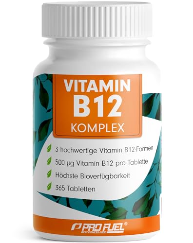 Vitamin B12 Komplex - 365 Tabletten - 500 Μg Vit B12 Hochdosiert Mit Methylcobalamin, Adenosylcobalamin & Hydroxocobalamin B12 Im Verhältnis Von 4:1:1