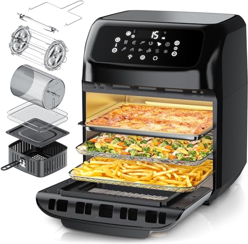 Arendo - Heißluftfritteuse Xxl Mit Led Touchscreen- 12 Liter - Grill - Dörrautomat - Backofen - Air Fryer - Touchscreen - Easy&Clean - Fritteuse Ohne