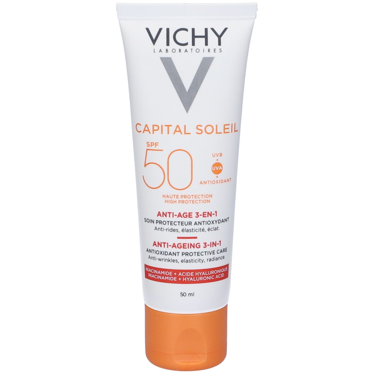 Vichy Crema Viso Anti-età 3 in 1 Abbronzatura Intensa SPF 50 ml solare