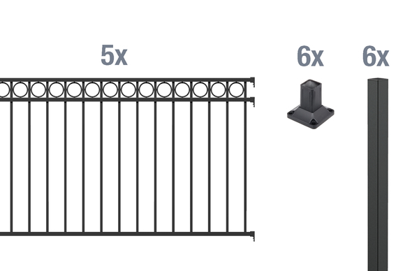 Grundset Zierzaun Circle 10m