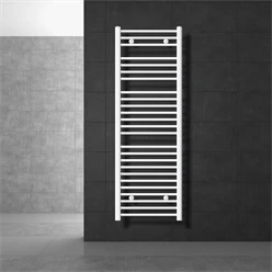 Badheizkörper Sahara 500x1500 mm Weiß gebogen mit Seitenanschluss LuxeBath