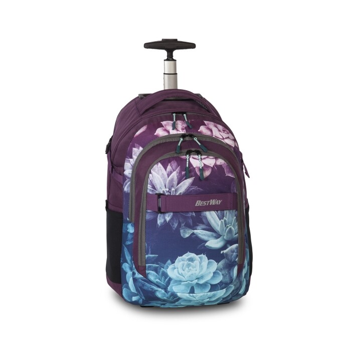 BESTWAY Rucksack-Trolley Evolution Roller Blumen lila