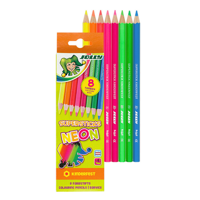 JOLLY Buntstifte Superstick Neon kinderfest 8 Stück