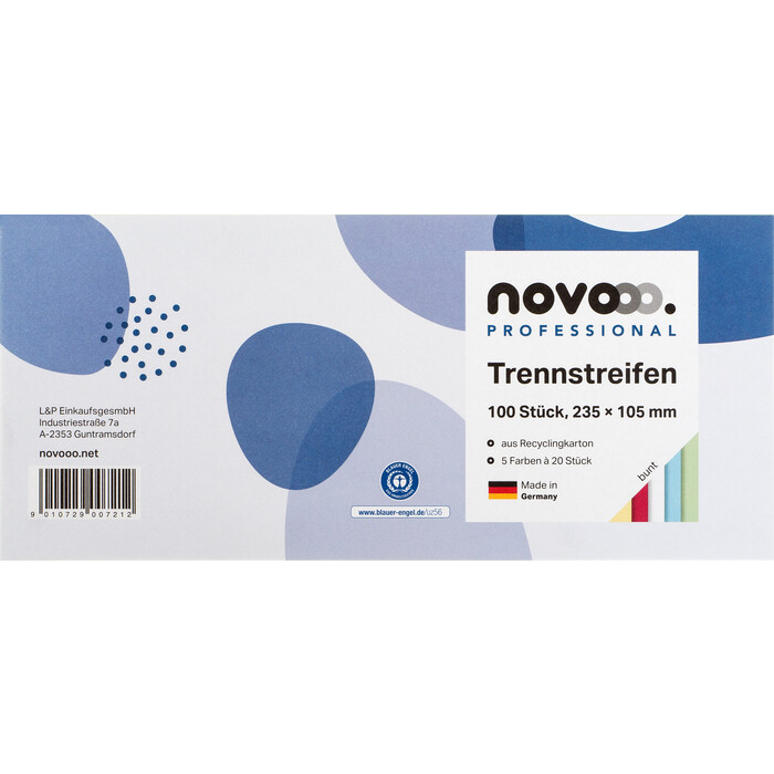 NOVOOO Professional Trennstreifen mehrere Farben 235 x 105 mm 100 Stück