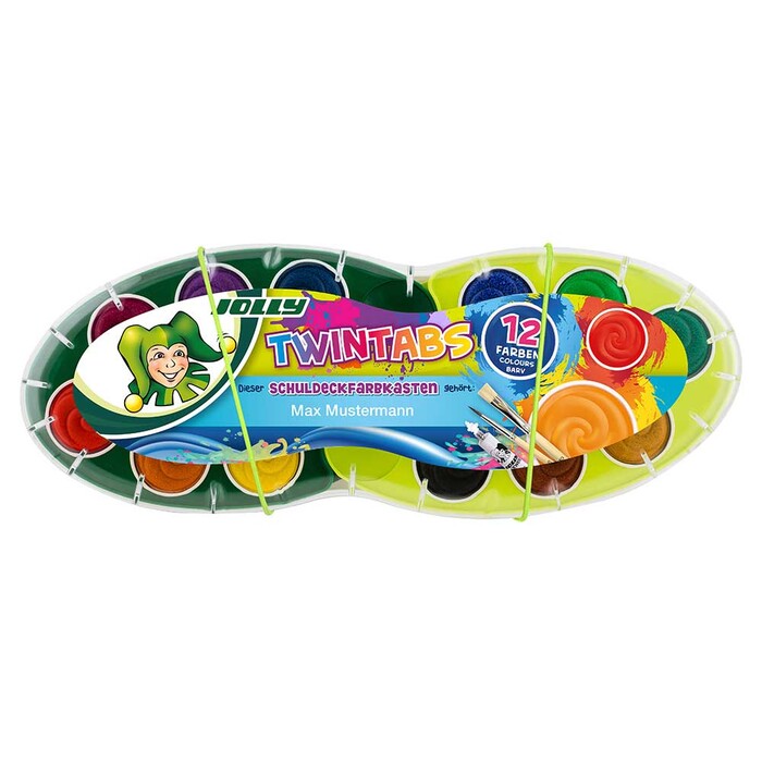 JOLLY Deckfarbkasten Twintabs 12er personalisierbar mehrfarbig