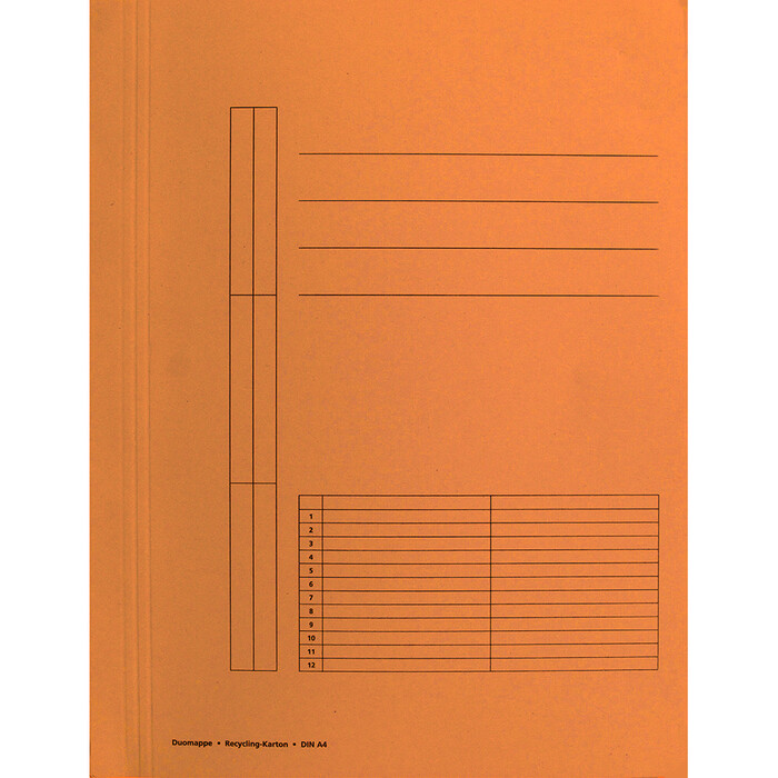 Duo-Mappe A4 aus Recycling-Karton orange