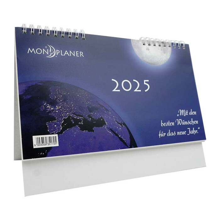 Tischkalender Mondplaner 24 x 17,5 cm weiß 2025