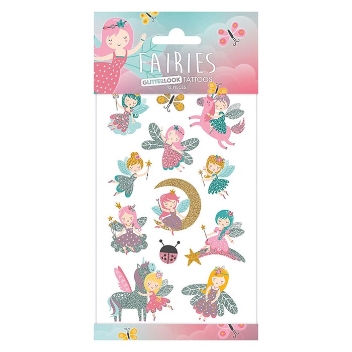 Sticker Tattoos Fairies 12 Stück bunt