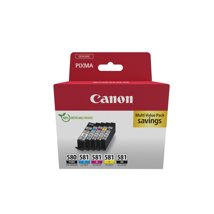 Canon Ink Multi Pack PGI-580/CLI-581 C/M/Y + Black Pigment + Photo Black
