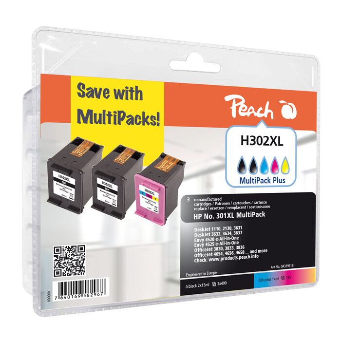 Tinte Peach HP Nr.302XL Multipack Plus PI300-660 BLISTER