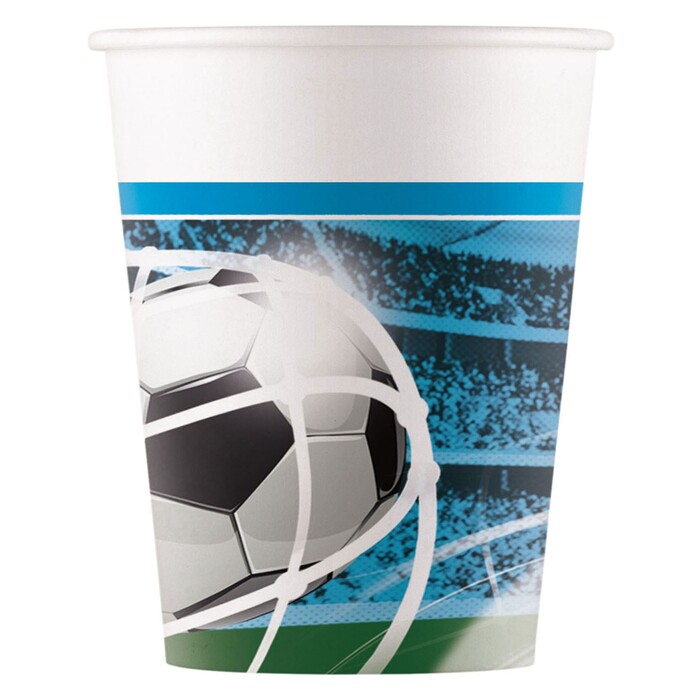 Pappbecher Footbally Party 200 ml 8 Stück blau