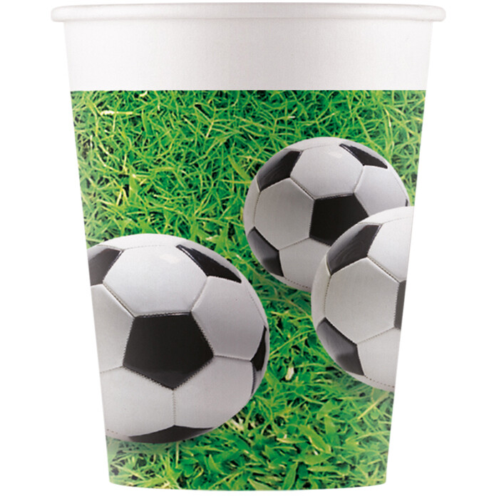 Pappbecher Fußball 200 ml 8 Stück grün