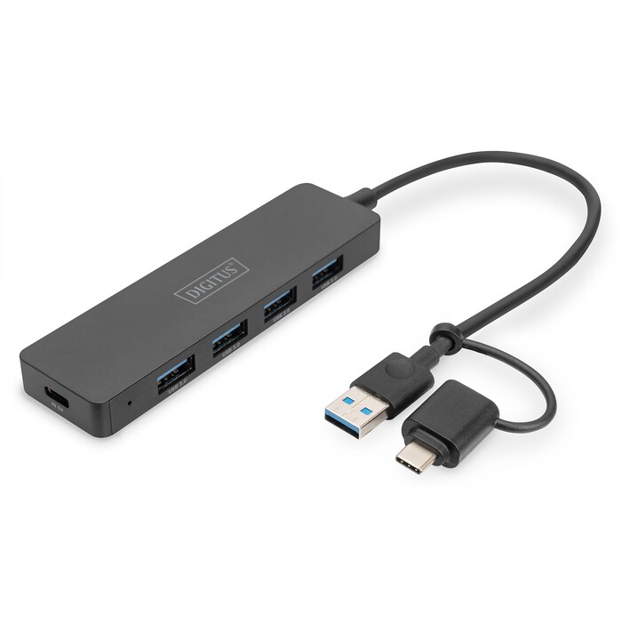 DIGITUS USB 3.0 Hub 4-Port Slim Line schwarz
