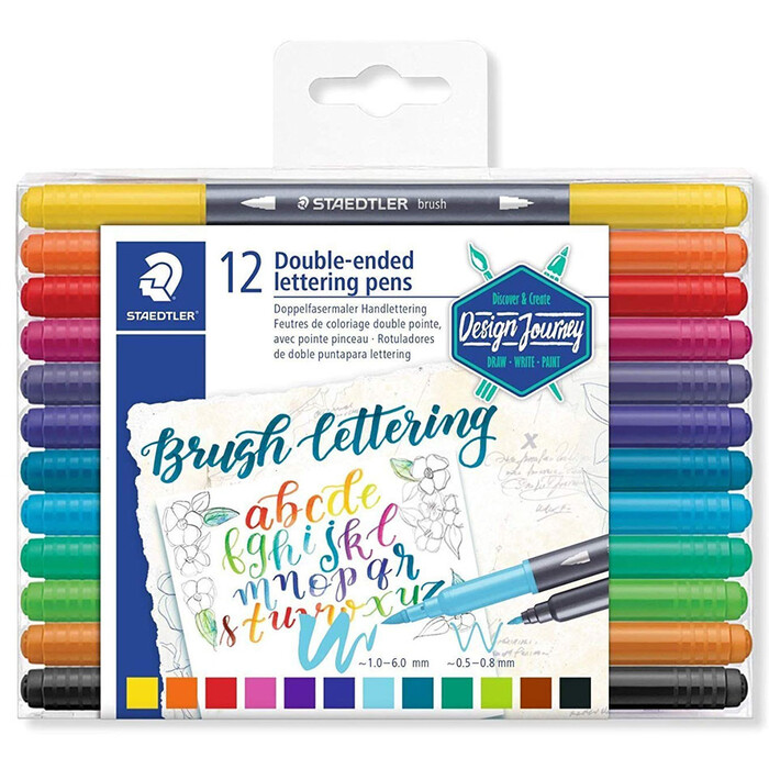 STAEDTLER® Doppelfasermaler Brush Lettering 12 Stück mehrere Farben
