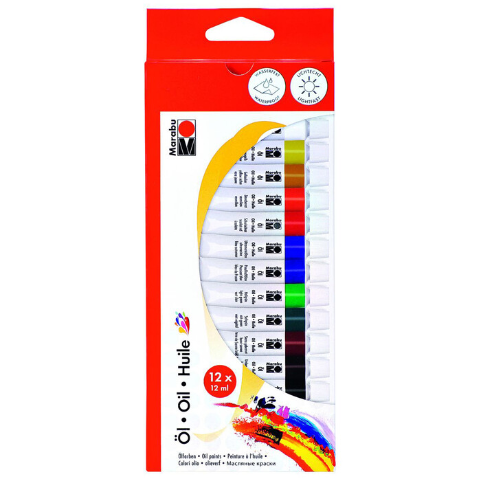 MARABU Ölfarben-Set 12 x 12 ml mehrere Farben