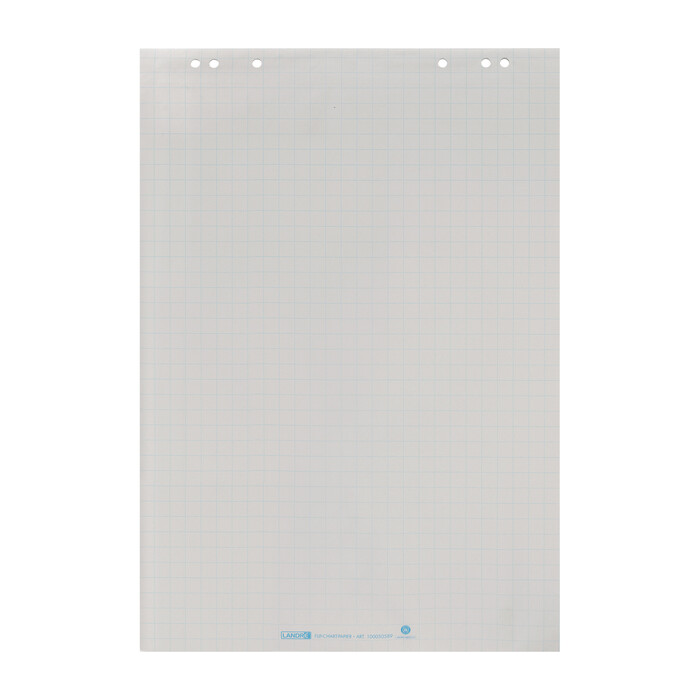LANDRÉ Flipchartblock kariert 65 x 98 cm 5 Stück mit je 20 Blatt natur