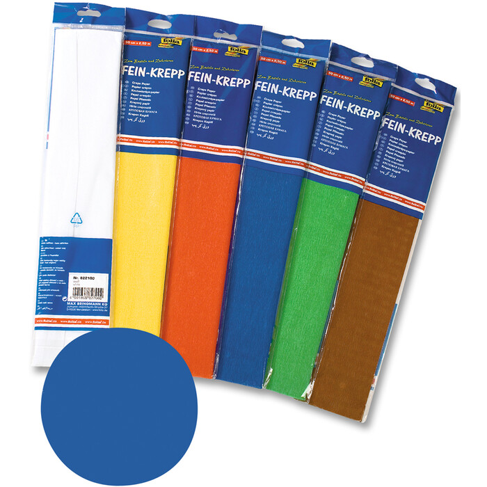 FOLIA Fein-Krepp 50 x 250 cm brillantblau