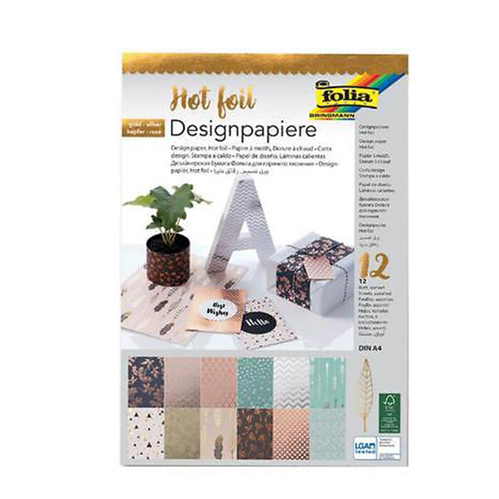 FOLIA Designblock Hotfoil DIN A4 12 Blatt bunt