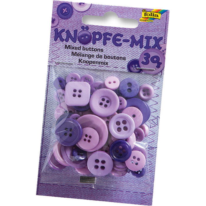 FOLIA Knöpfe-Mix 30 g lila