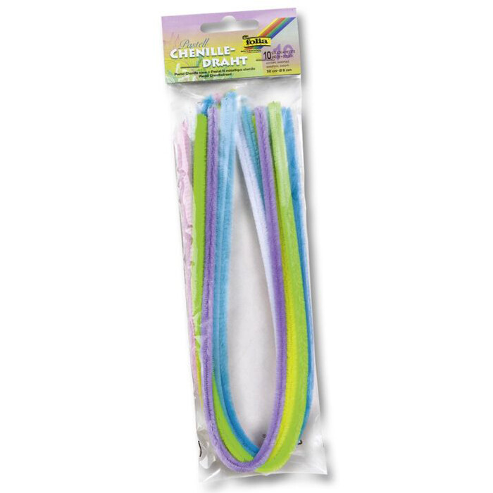 FOLIA Chenilledraht Pastell Ton in Ton 10 Stück 50 cm mehrere Farben
