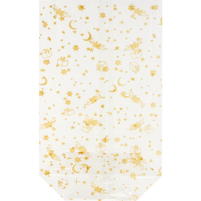 FOLIA Cellobeutel mit Gold-Druck 11,5 x 19 cm 10 Stück