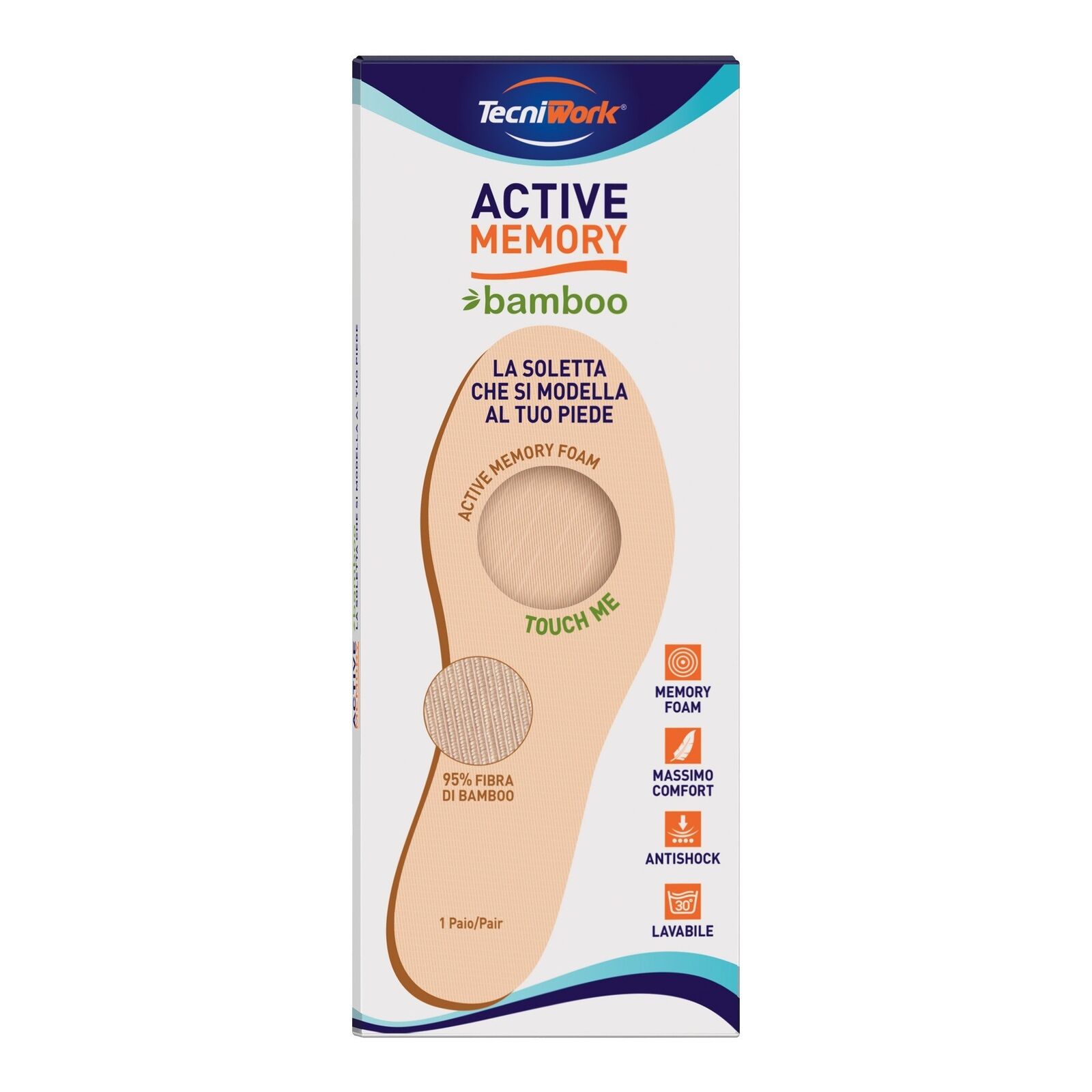 Active Memory Bamboo Tecniwork® Einlegesohle 1 Paar Größe 46