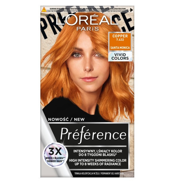 L'Oreal Paris Präferenz Kupfer Haarfarbe 7.432, 60ml, Profi-Qualität