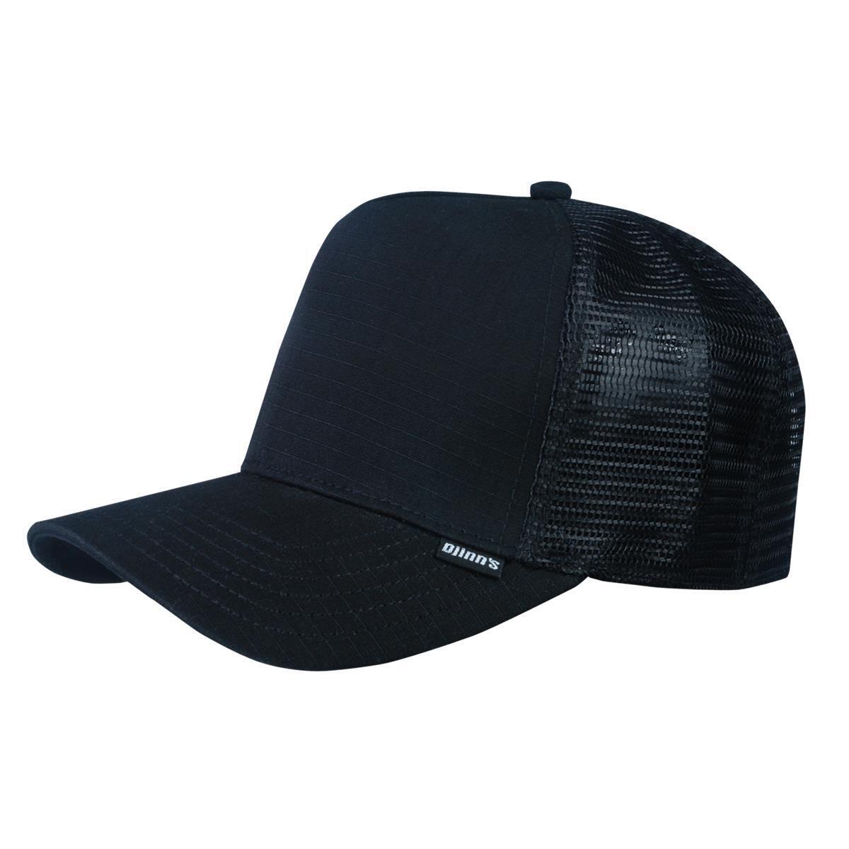 Djinns HFT Rib Stop Trucker Cap black Meshcap Rip Kappe Basic Mütze schwarz OSFM