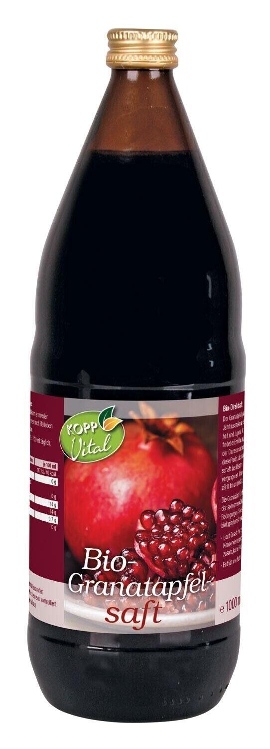 KOPP Vital® Bio-Granatapfelsaft 1 Liter Direktsaft Enthält von Natur aus Zucker